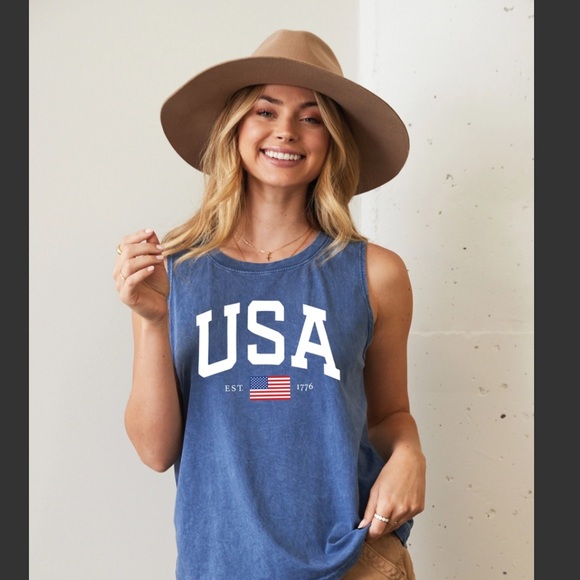 Blue USA Tank Top - Picture 1 of 4